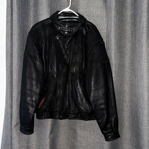 Classic Coletti by Cougar Black Leather Bomber Jacket, size Large